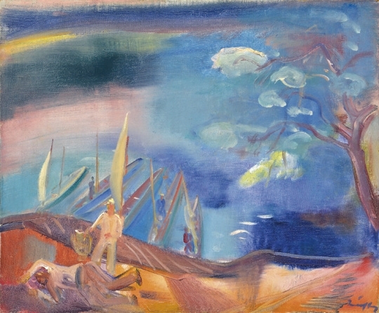 Márffy Ödön (1878-1959) Waterfront, second half of the 1930s