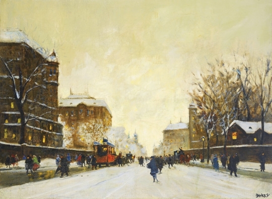 Berkes Antal (1874-1938) Budapest at Winter