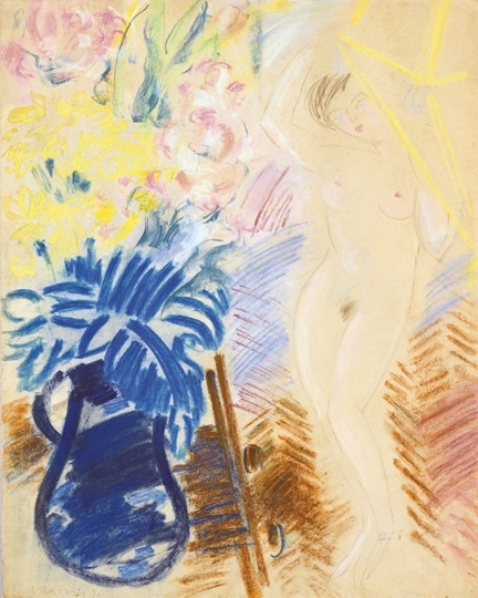 Vaszary János (1867-1939) Nude with flowers