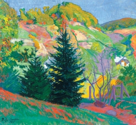 Ziffer Sándor (1880-1962) Sunny mountainside at Spring, 1910