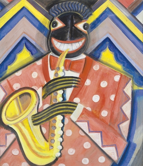 Scheiber Hugó (1873-1950) Szaxofonos