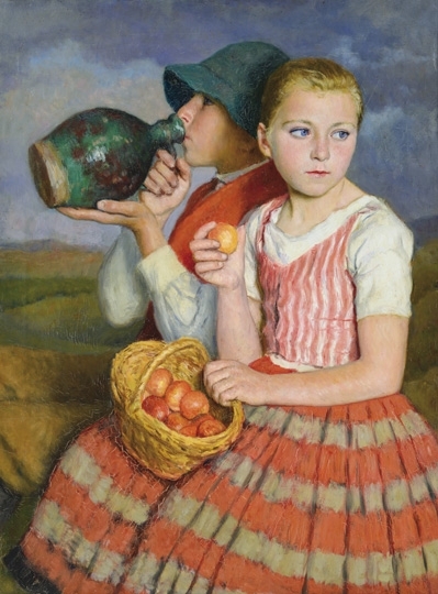 Glatz Oszkár (1872-1958) Children from Buják