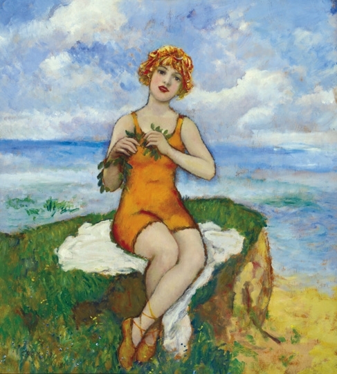 Csók István (1865-1961) Lady on the beach, 1912