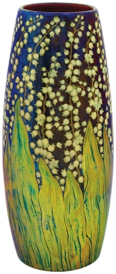 Zsolnay Vase with convallaria decor, Zsolnay, 1898