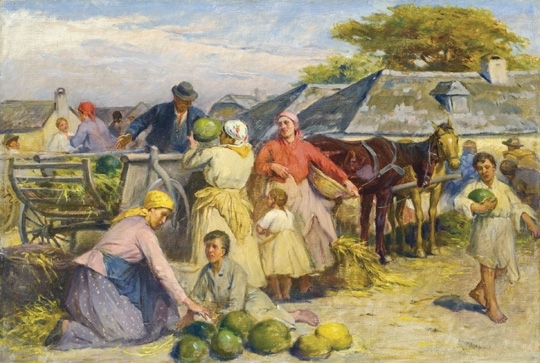 Deák Ébner Lajos (1850-1934) Melon market