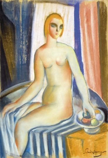 Schönberger Armand (1885-1974) Nude with a fruit bowl