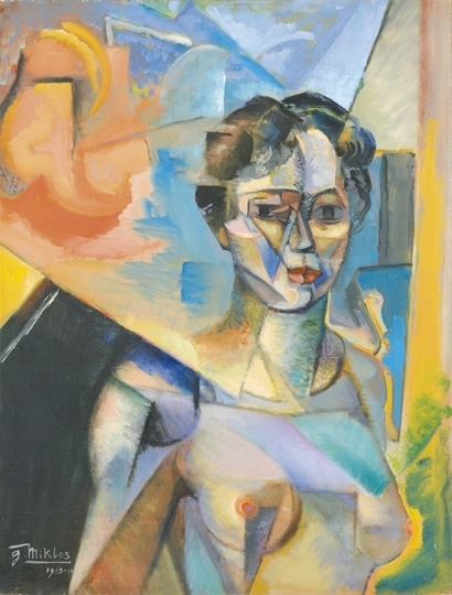 Miklós Gusztáv (1888-1967) Cubist portrait, 1913-1914