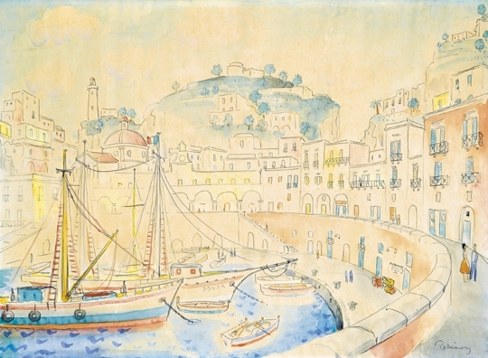 Pekáry István (1905-1981) Harbour of Genova
