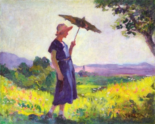 Thorma János (1870-1937) Hölgy napernyővel