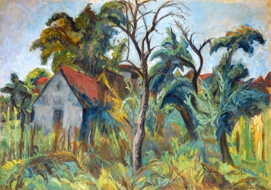 Perlrott-Csaba Vilmos (1880-1955) Houses among trees