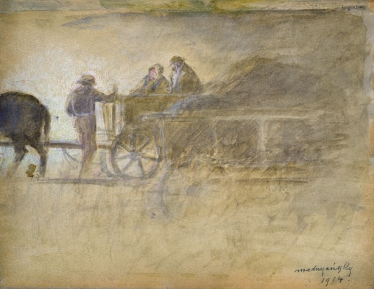 Mednyánszky László (1852-1919) Hajnal (Szekér félhomályban), 1914