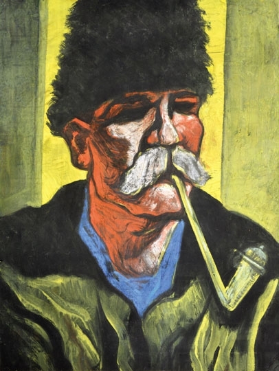 Scheiber Hugó (1873-1950) Man smoking a pipe