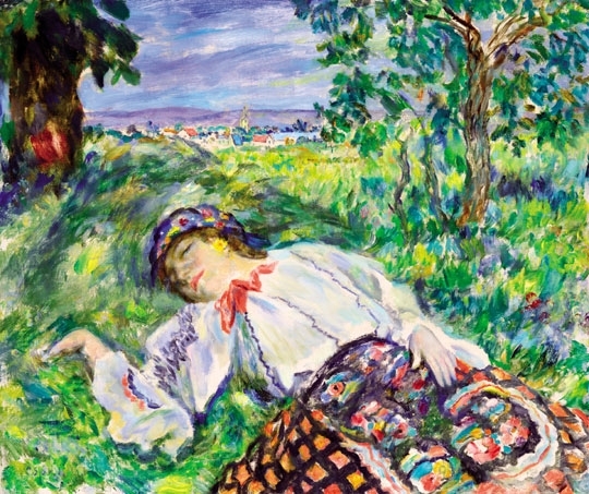 Csók István (1865-1961) Pihenő sokác lány
