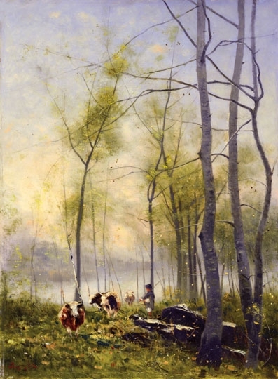 K. Spányi Béla (1852-1914) Spring in the forest