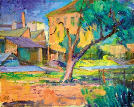 Pór Bertalan (1880-1964) Napsütötte ház, 1909