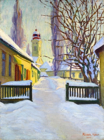 Kádár Géza (1878-1952) Baia Mare at Winter, 1914