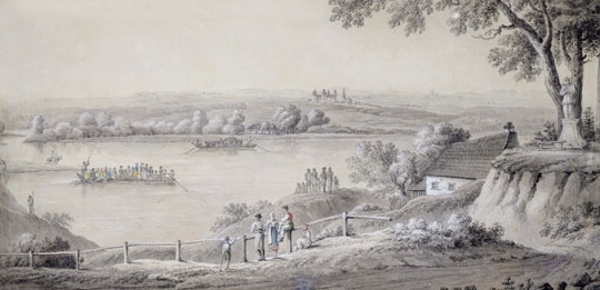 Brodszky Sándor (1819-1901) Danube river side, 1844