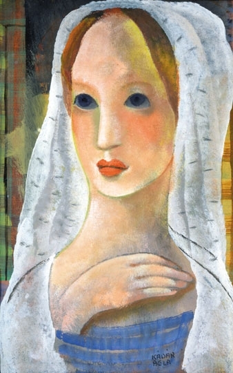Kádár Béla (1877-1956) Lady in white veil