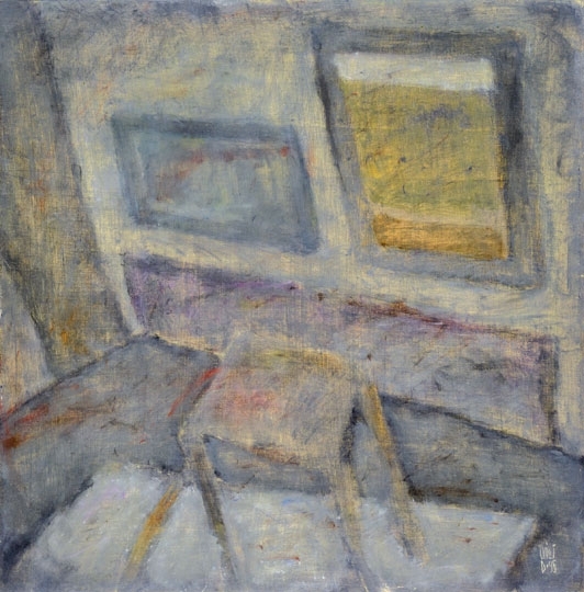 Váli Dezső (1942-) Atelier with paintings, 1995