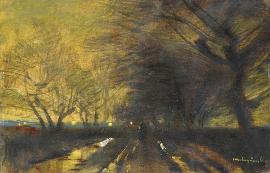 Mednyánszky László (1852-1919) Landscape with trees