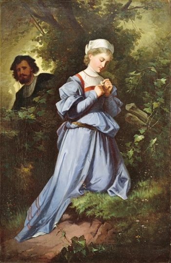 Liezen-Mayer Sándor (1839-1898) Faust meeting Margit in Martha's garden, 1873-1875