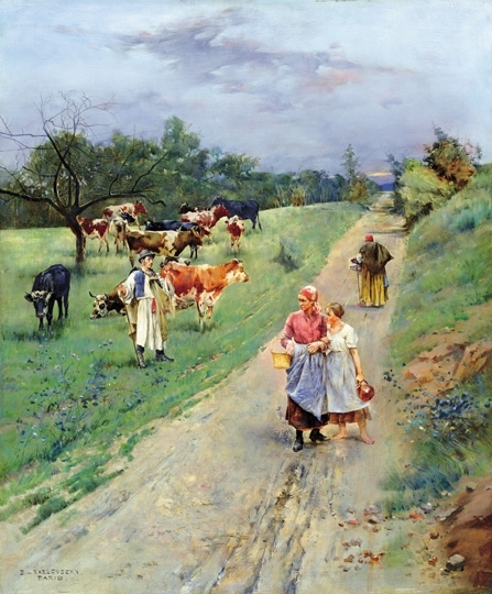 Karlovszky Bertalan (1858-1938) Afternoon walk