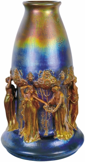 Zsolnay Vase with dancing female figures, Zsolnay, 1902
