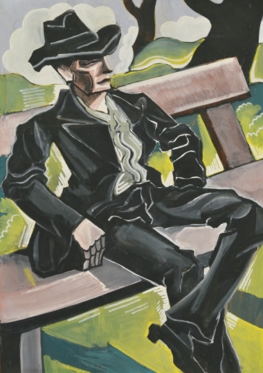 Scheiber Hugó (1873-1950) Parkban ülő férfi
