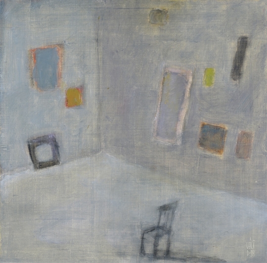 Váli Dezső (1942-) Atelier with a long painting, 1999