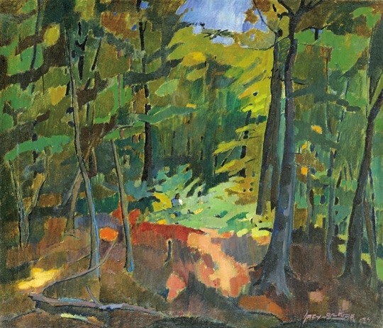 Nagy Oszkár (1883-1965) Nagybányai erdő tisztással, 1934