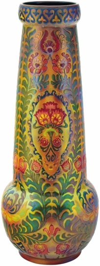 Zsolnay Vase with Hungarian folklore motifs Zsolnay, c. 1906