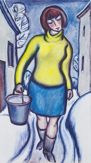 A. Tóth Sándor (1904-1980) Lány sárga pulóverben, 1964