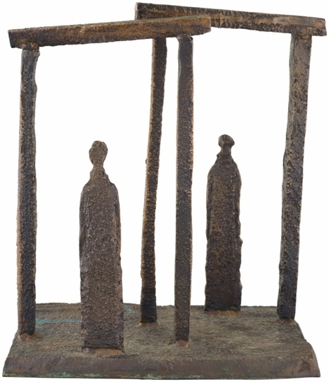 Schaár Erzsébet (1908-1975) Two figures, two gates, c. 1967