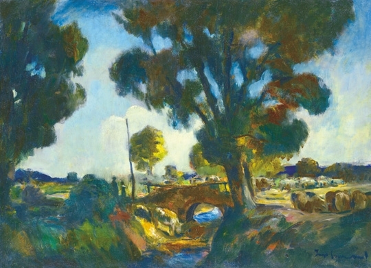Iványi Grünwald Béla (1867-1940) Riverbank with trees