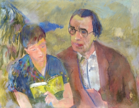 Bernáth Aurél (1895-1982) Lőrinc and Marili reading (Marili reads to Lőrinc Szabó), 1957