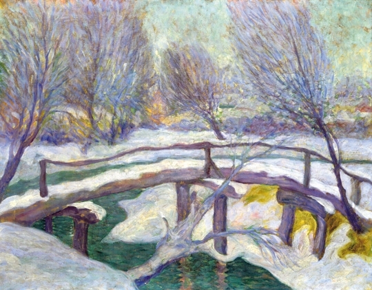 Boromisza Tibor (1880-1960) Bridge at wintertime