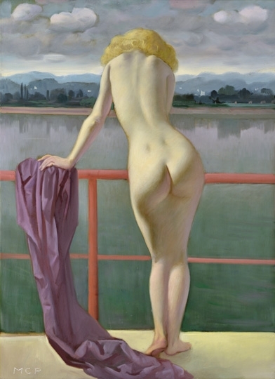 Molnár C. Pál (1894-1981) Nude in Lupa Island (On the terrace of the artist)