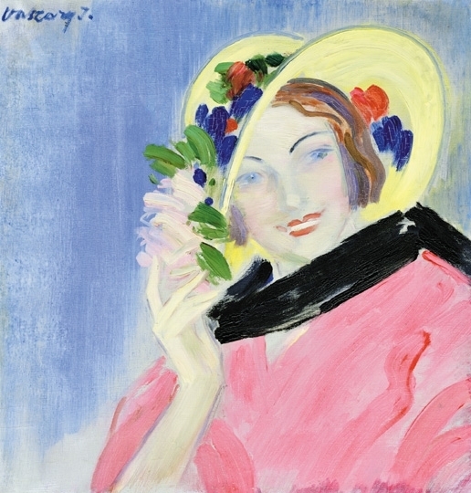 Vaszary János (1867-1939) Lady in a floral hat