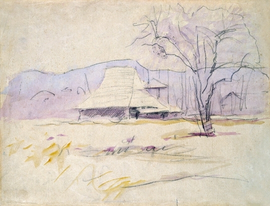 Mednyánszky László (1852-1919) Winter, On the reverse: Sketches