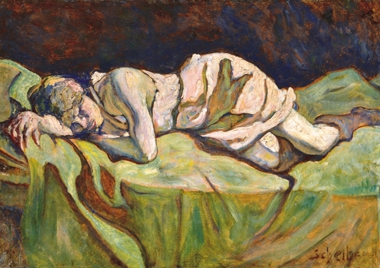 Scheiber Hugó (1873-1950) Lying woman, around 1912