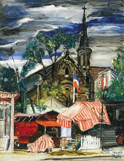 Frank Frigyes (1890-1976) Utcai piac Párizsban