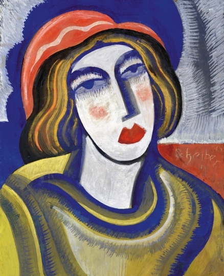 Scheiber Hugó (1873-1950) Lady in a hat