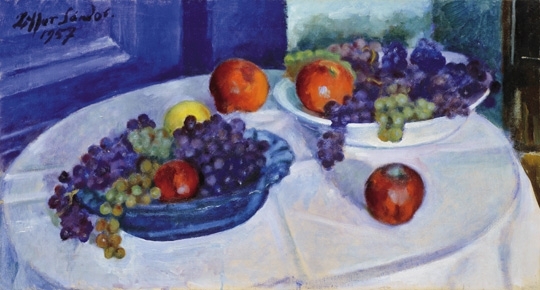 Ziffer Sándor (1880-1962) Csendélet szőlővel, 1957