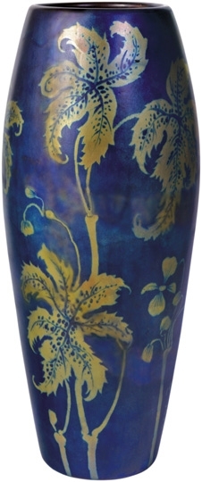 Zsolnay Floor vase with vine-leaves, Zsolnay, 1900, Designed and manufactured by Júlia Zsolnay, 1900