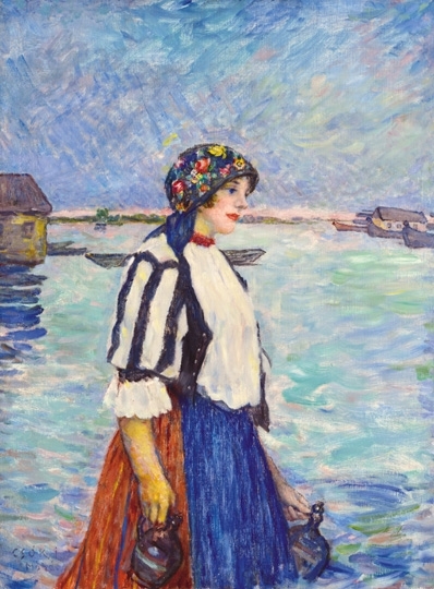 Csók István (1865-1961) On the beach