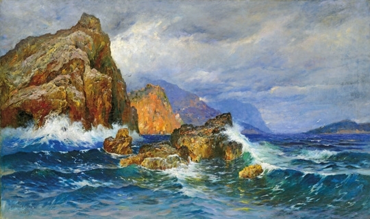Mendlik Oszkár (1871-1963) Rocky beach, 1896