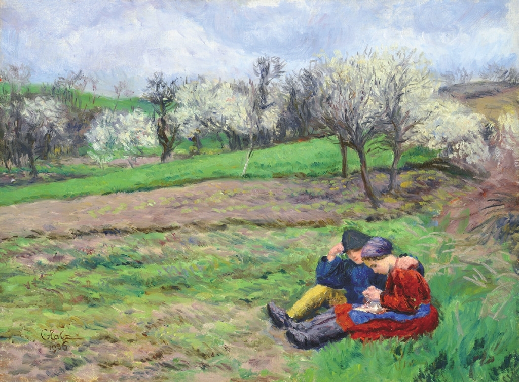 Glatz Oszkár (1872-1958) Children on the hillside, 1936