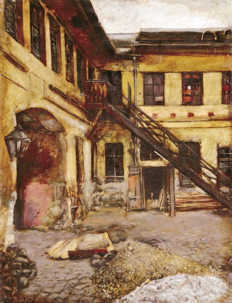 Deák Ébner Lajos (1850-1934) Courtyard of the museum of Szolnok