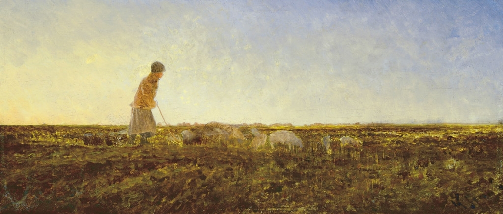 K. Spányi Béla (1852-1914) Afternoon in the field