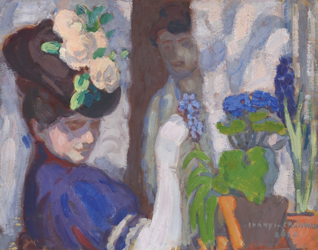 Iványi Grünwald Béla (1867-1940) Festő és felesége (Feleségemmel virágok közt)